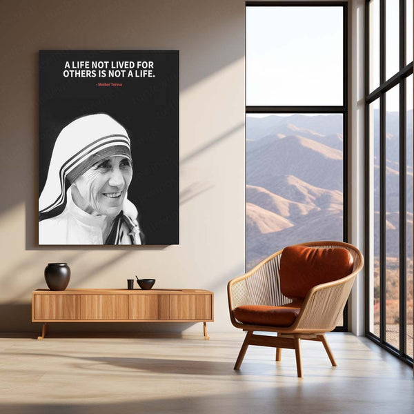 Quote Metal Poster | Mother Teresa’s Legacy Metal Poster | Inspirational Compassion Wall Frame