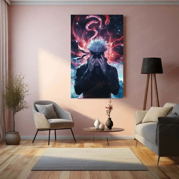Gojo Satoru - Jujutsu Kaisen Metal Poster | Anime Wall Art | Limitless Power - TURTLEWINGS 