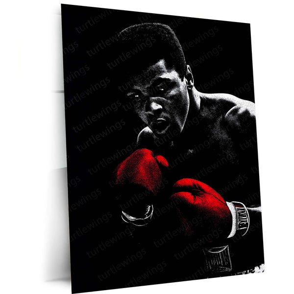 Muhammad Ali Metal Frame | The Greatest Boxing Wall Art | Iconic Sports Metal Poster 01