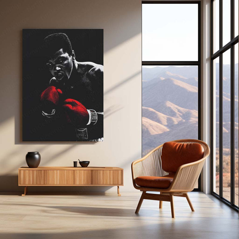 Muhammad Ali Metal Frame | The Greatest Boxing Wall Art | Iconic Sports Metal Poster 01