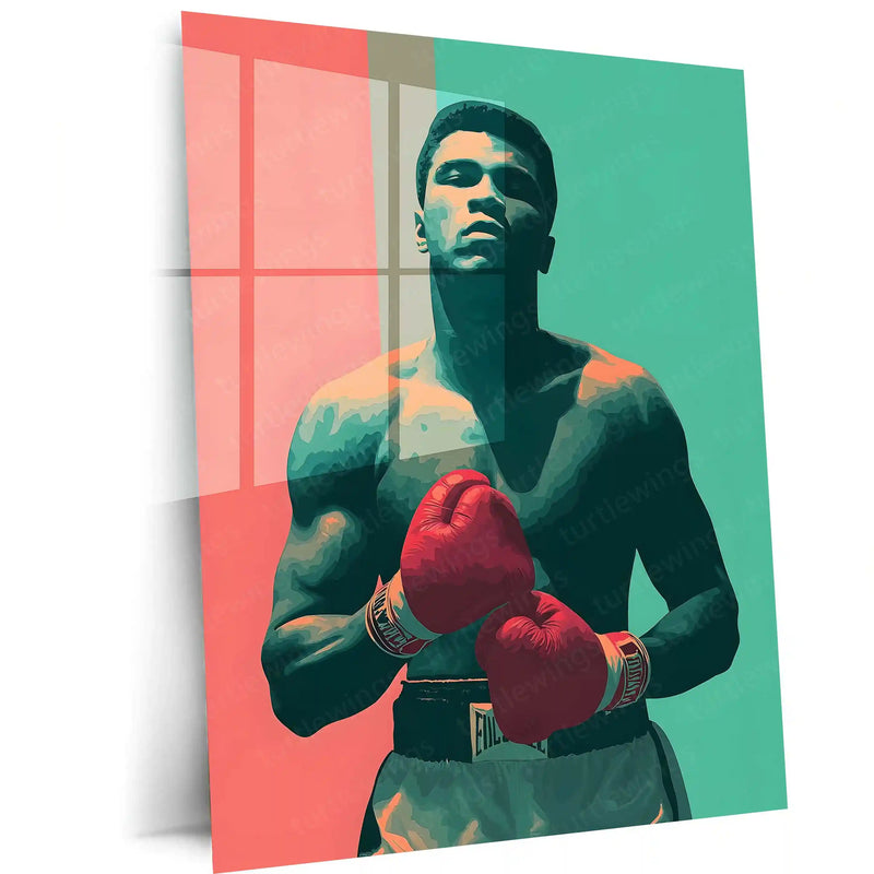 Muhammad Ali Metal Frame | The Greatest Boxing Wall Art | Iconic Sports Metal Poster 04 - TURTLEWINGS 