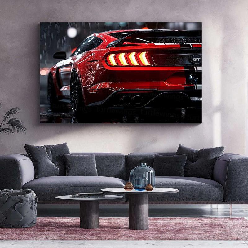 Mustang Shelby GT500 Neon LED Metal Frame â Iconic Muscle Car Wall Art 1 - TURTLEWINGS 