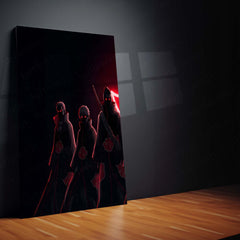 Anime Metal Poster Set of 3 | Akatsuki Clan Red Cloud Triptych Wall Art