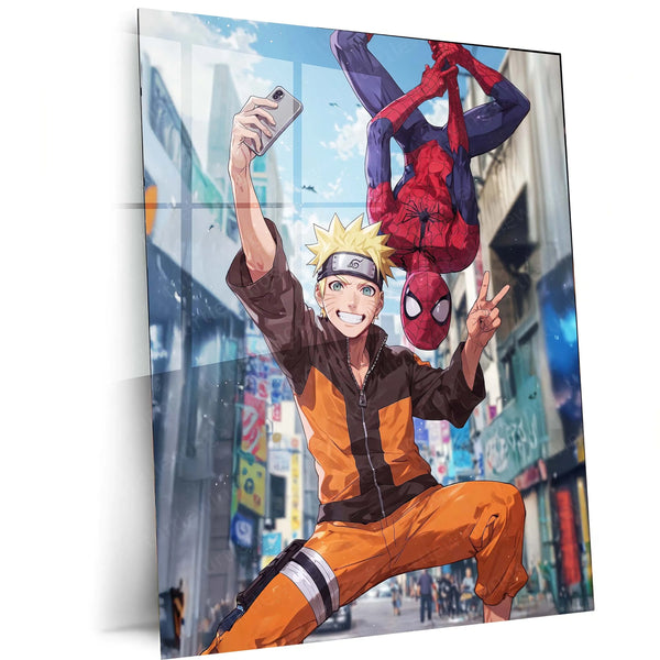 Anime Metal Poster | Naruto & Spider-Man Metal Poster – The Ultimate Hero Crossover