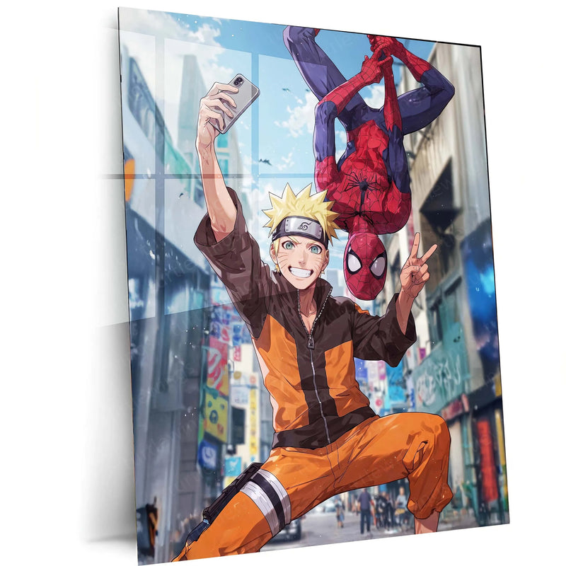 Anime Metal Poster | Naruto & Spider-Man Metal Poster – The Ultimate Hero Crossover
