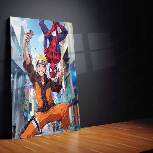 Anime Metal Poster | Naruto & Spider-Man Metal Poster – The Ultimate Hero Crossover
