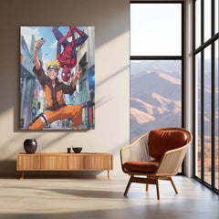 Anime Metal Poster | Naruto & Spider-Man Metal Poster – The Ultimate Hero Crossover