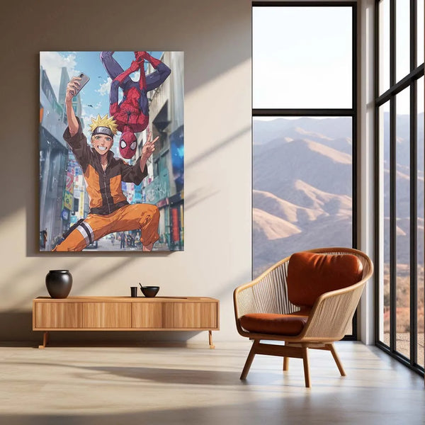 Anime Metal Poster | Naruto & Spider-Man Metal Poster – The Ultimate Hero Crossover