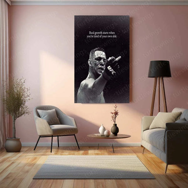 Nate Diaz Quote Metal Poster – Motivational UFC Fighter Wall Art | Fight & Hustle Mindset Decor - TURTLEWINGS 