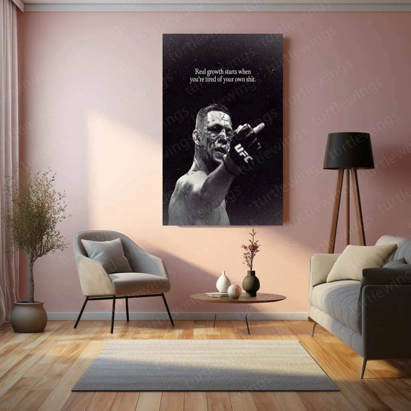 Nate Diaz Quote Metal Poster – Motivational UFC Fighter Wall Art | Fight & Hustle Mindset Decor - TURTLEWINGS 