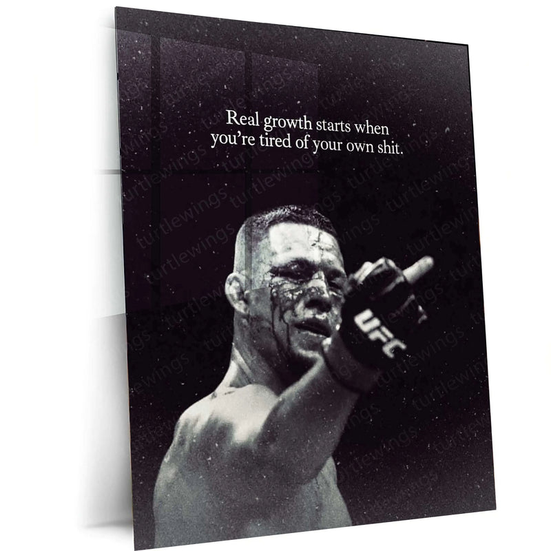 Nate Diaz Quote Metal Poster – Motivational UFC Fighter Wall Art | Fight & Hustle Mindset Decor - TURTLEWINGS 