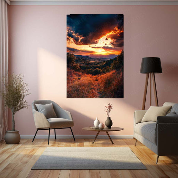 Nature Art Metal Frame | Scenic Landscape Wall Decor 06 - TURTLEWINGS 