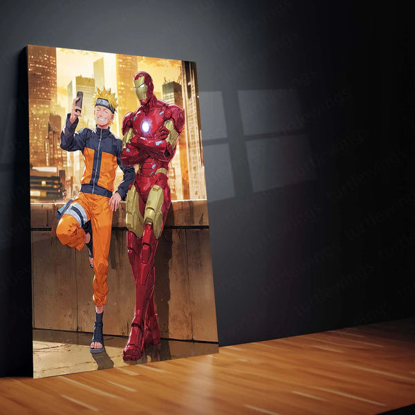Anime Metal Poster | Naruto & Iron Man Metal Poster – Ultimate Crossover Art - TURTLEWINGS 