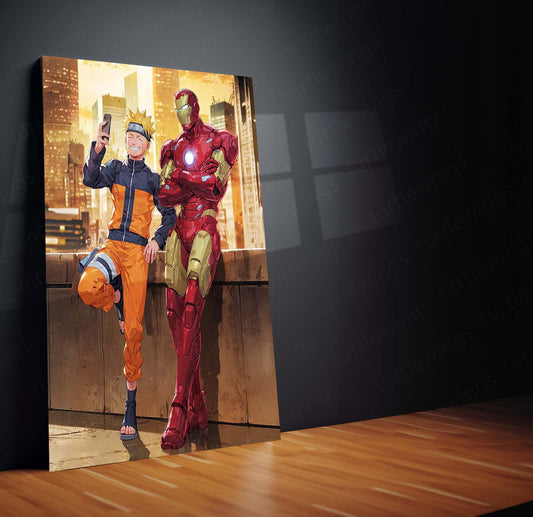 Anime Metal Poster | Naruto & Iron Man Metal Poster – Ultimate Crossover Art