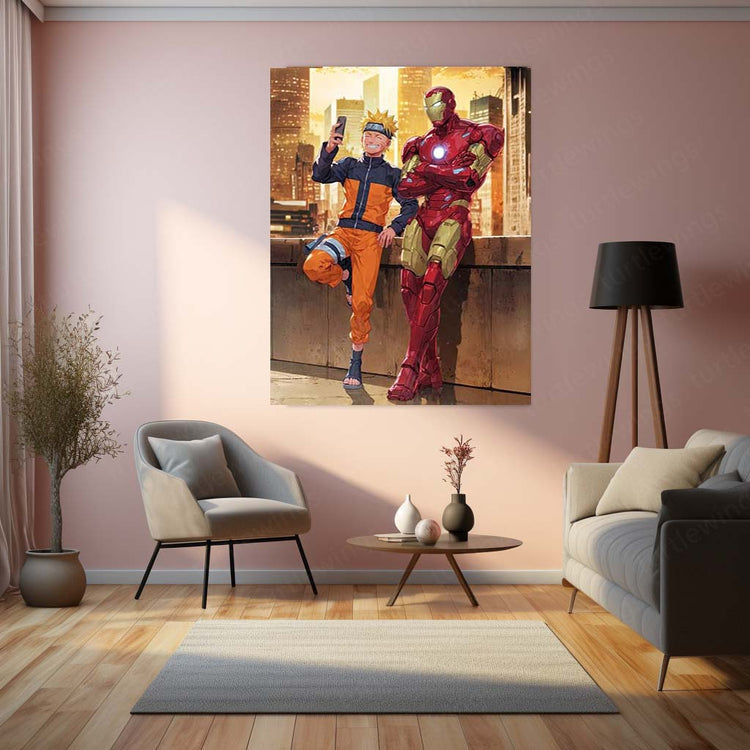 Anime Metal Poster | Naruto & Iron Man Metal Poster – Ultimate Crossover Art