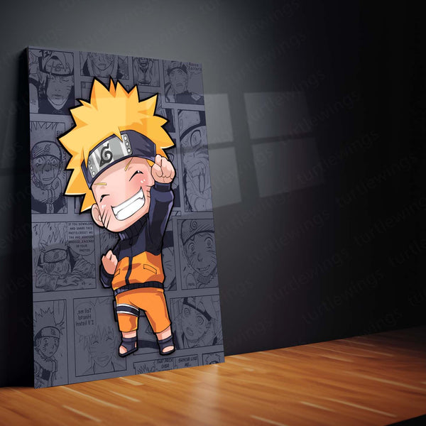 Naruto Comic Art Metal Frame | Manga Style Anime Wall Decor - TURTLEWINGS 