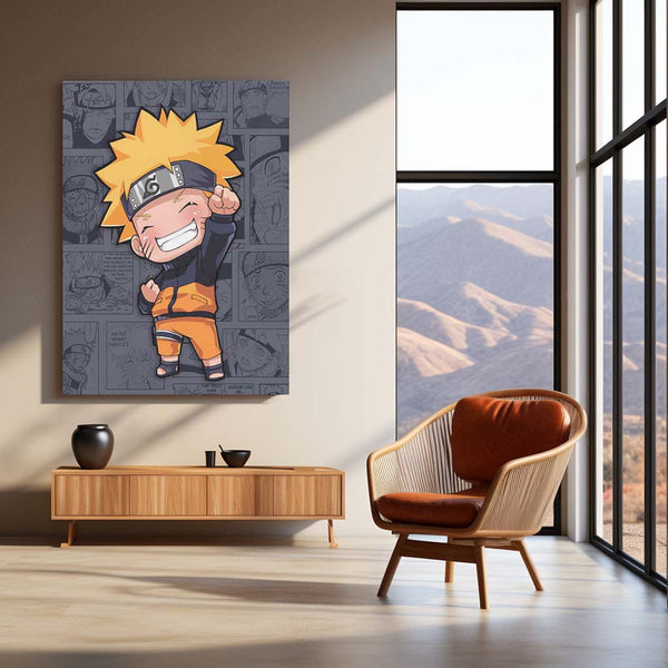Naruto Comic Art Metal Frame | Manga Style Anime Wall Decor - TURTLEWINGS 