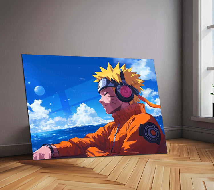 Anime Metal Poster |  Naruto Chilling Metal Poster – Relaxed Shinobi Vibes