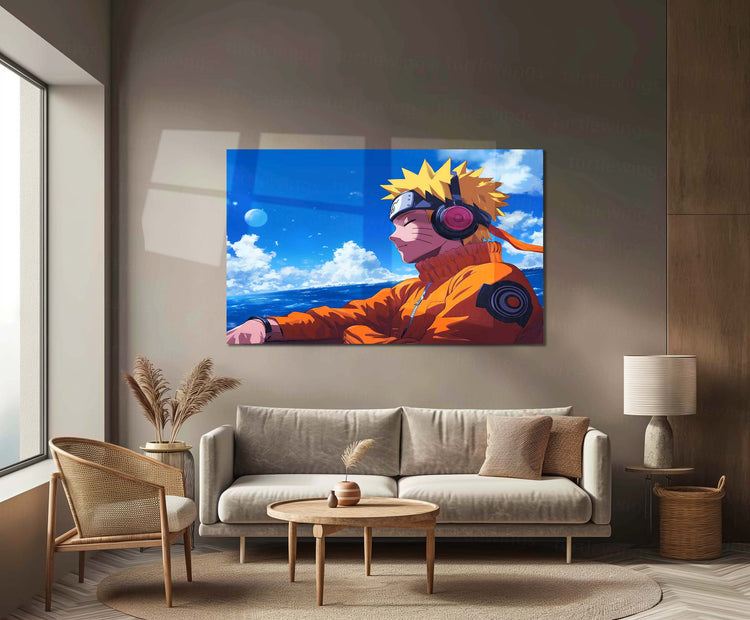 Anime Metal Poster |  Naruto Chilling Metal Poster – Relaxed Shinobi Vibes