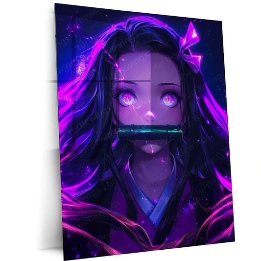 Anime Metal Poster | Nezuko Kamado Demon Slayer Metal Poster – Stunning Anime Art
