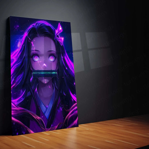 Anime Metal Poster | Nezuko Kamado Demon Slayer Metal Poster – Stunning Anime Art