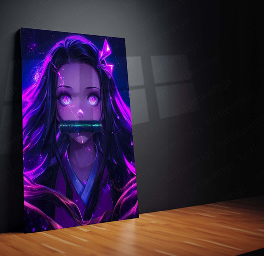 Anime Metal Poster | Nezuko Kamado Demon Slayer Metal Poster – Stunning Anime Art