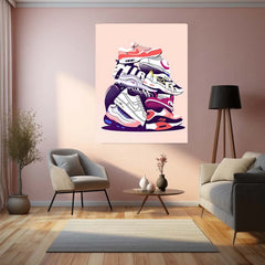 Abstract Metal Poster | Nike Sneaker Art Metal Poster – Bold & Stylish Decor