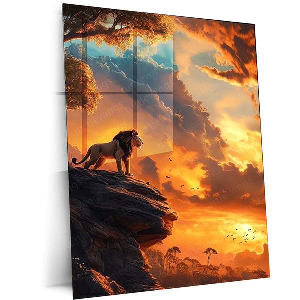 Narnia Lion Metal Frame | Aslan-Inspired Fantasy Wall Art | Powerful Spiritual Decor from The Chronicles of Narnia - TURTLEWINGS 