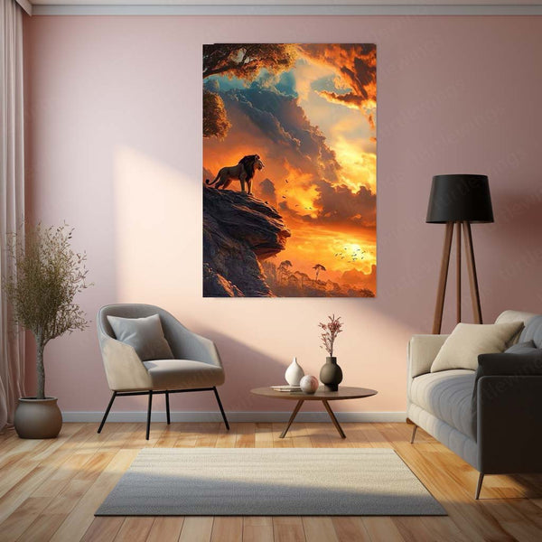 Narnia Lion Metal Frame | Aslan-Inspired Fantasy Wall Art | Powerful Spiritual Decor from The Chronicles of Narnia - TURTLEWINGS 