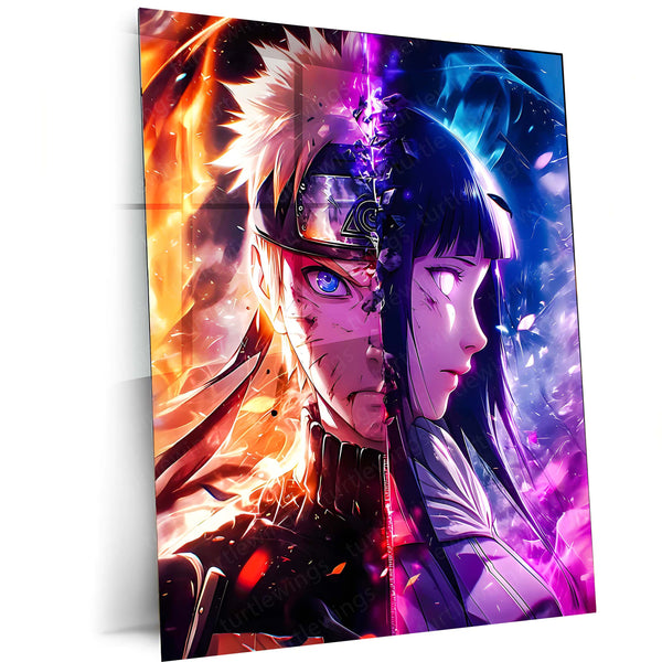 Anime Metal Poster | Naruto and Hinata – Eternal Flame & Destiny Artwork | Anime Couple Metal Frame Poster