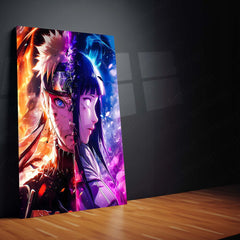 Anime Metal Poster | Naruto and Hinata – Eternal Flame & Destiny Artwork | Anime Couple Metal Frame Poster