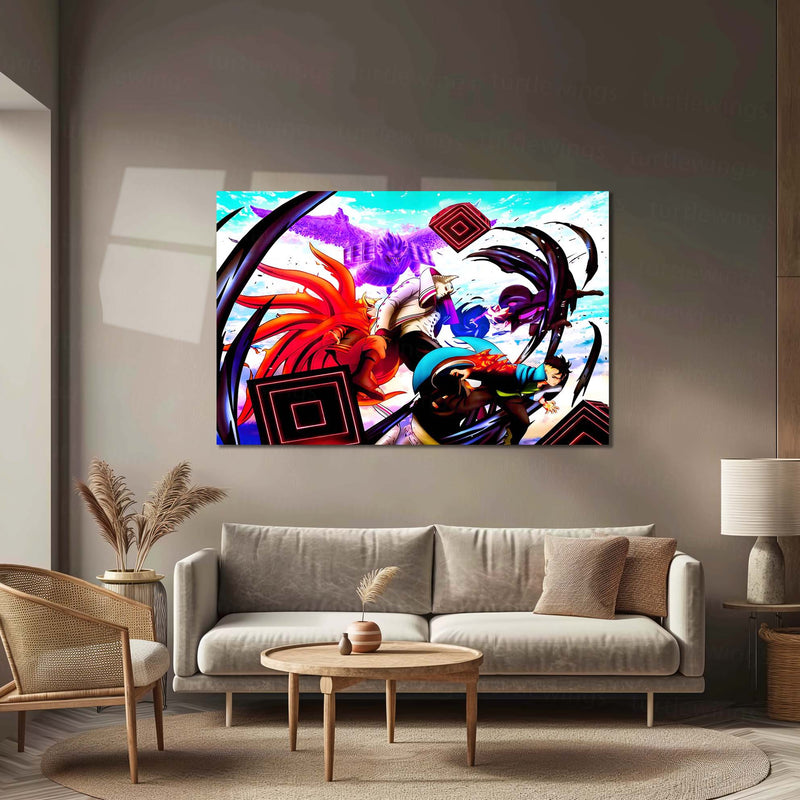 Anime Metal Poster | Naruto vs Isshiki – The Final Battle | Baryon Mode Power Metal Frame Poster