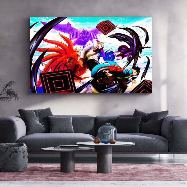 Anime Metal Poster | Naruto vs Isshiki – The Final Battle | Baryon Mode Power Metal Frame Poster