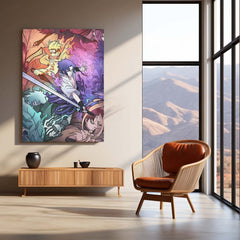 Anime Metal Poster | Naruto Shippuden Team 7 Power Metal Poster | Naruto Sasuke Kakashi Gaara Kurama Anime Wall Art | Premium
