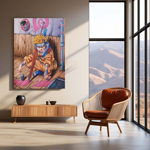 Anime Metal Poster | Naruto Uzumaki – The Ninja Way Artwork | Classic Anime Metal Frame Poster