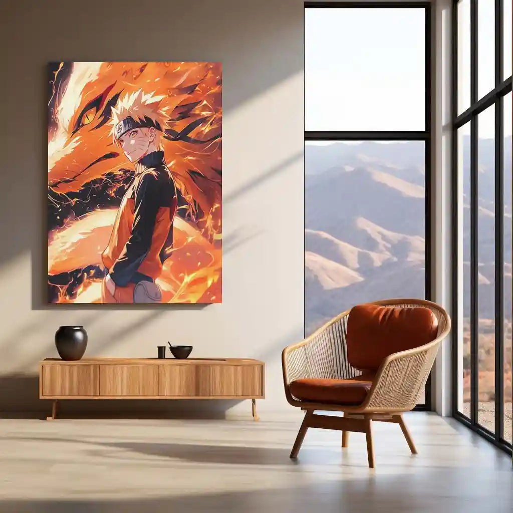 Naruto Uzumaki – Kurama's Power Unleashed Metal Poster | Nine