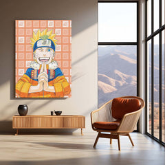 Anime Metal Poster | Naruto Uzumaki Happy Ninja Metal Poster | Hidden Leaf Village Anime Wall Art | Konoha Naruto Metal Print