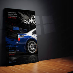 Car Metal Poster Set of 3 | BMW M3 GTR Need for Speed Most Wanted Triptych Wall Art