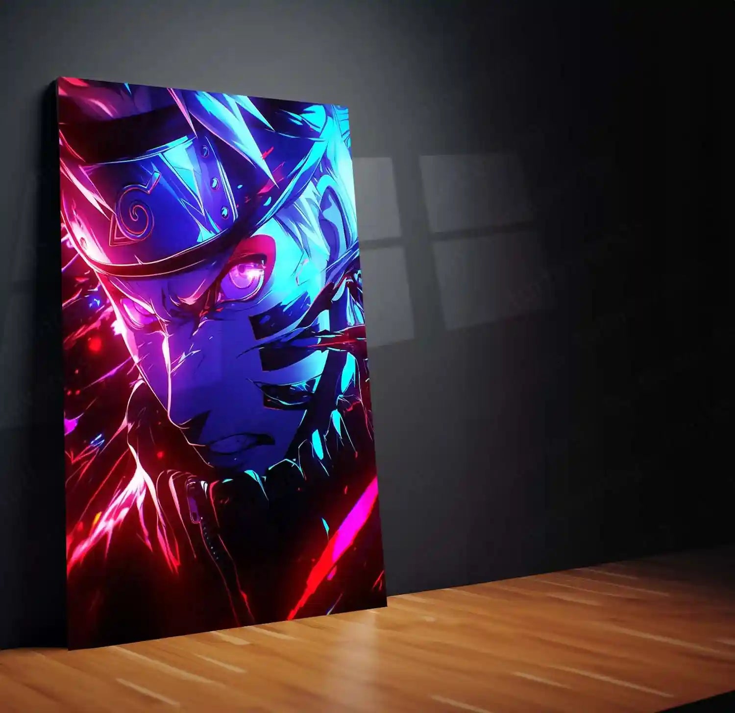 Anime Metal Poster | Neon Fury Naruto – Intense Shinobi Energy