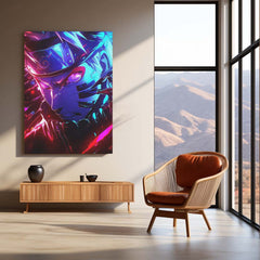 Anime Metal Poster | Neon Fury Naruto – Intense Shinobi Energy Metal Poster | Anime Wall Frame