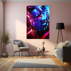 Anime Metal Poster | Neon Fury Naruto – Intense Shinobi Energy Metal Poster | Anime Wall Frame