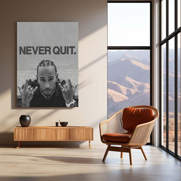 Never Quit – Lewis Hamilton | Formula 1 Champion Metal Frame