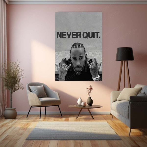 Never Quit – Lewis Hamilton | Formula 1 Champion Metal Frame