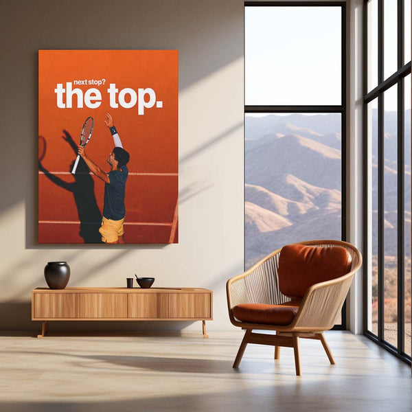 Next Stop? The Top – Tennis Motivation Metal Frame