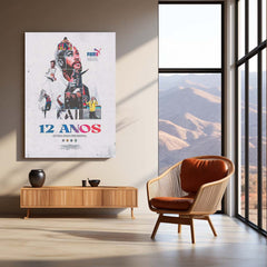 Neymar – 12 Anos Tribute Metal Poster | Brazilian Football Icon Wall Frame