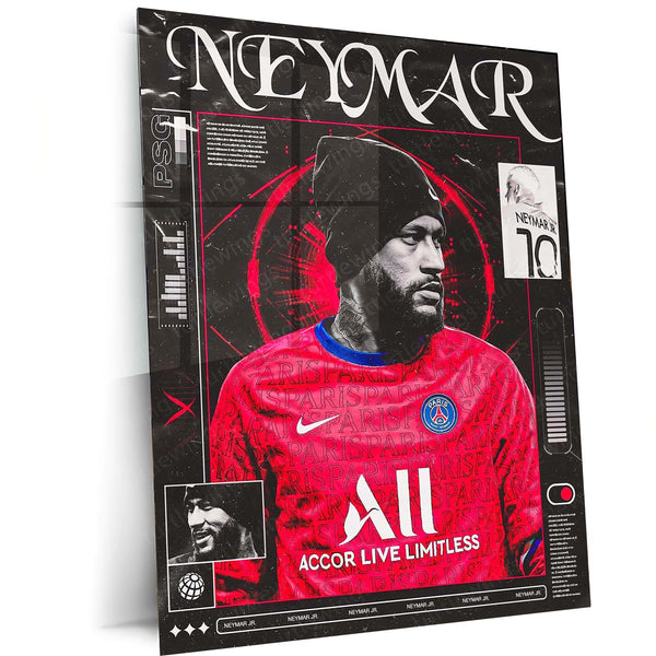 Neymar Jr. – Paris Saint-Germain Legacy Art Poster | PSG Metal Wall Frame