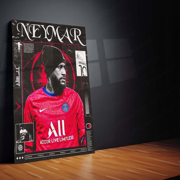 Neymar Jr. – Paris Saint-Germain Legacy Art Poster | PSG Metal Wall Frame