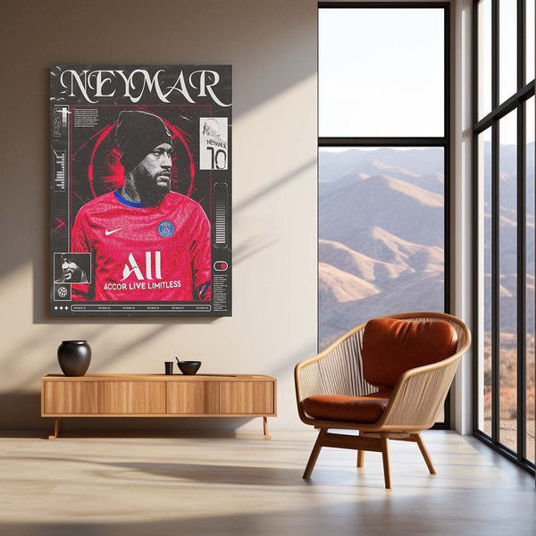 Neymar Jr. – Paris Saint-Germain Legacy Art Poster | PSG Metal Wall Frame