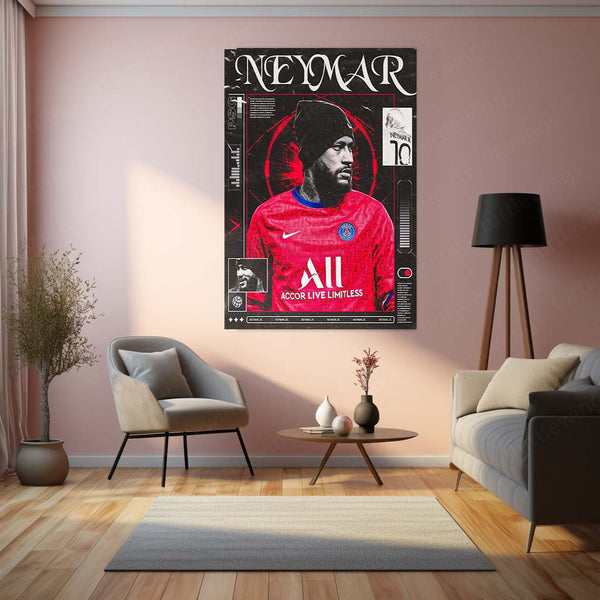 Neymar Jr. – Paris Saint-Germain Legacy Art Poster | PSG Metal Wall Frame