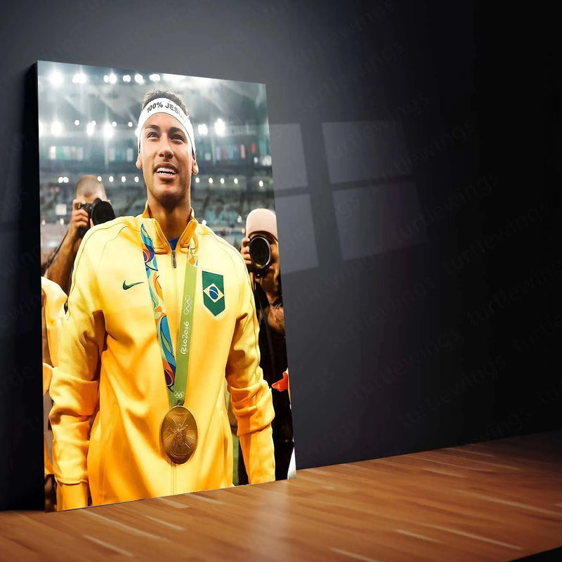 Neymar Jr. Metal Poster – Football Icon Wall Art 2 - TURTLEWINGS 